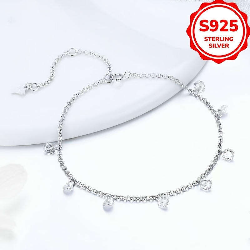 Women's S925 Silver Sparkling Full-Star Synthetic Zirconia Bracelet